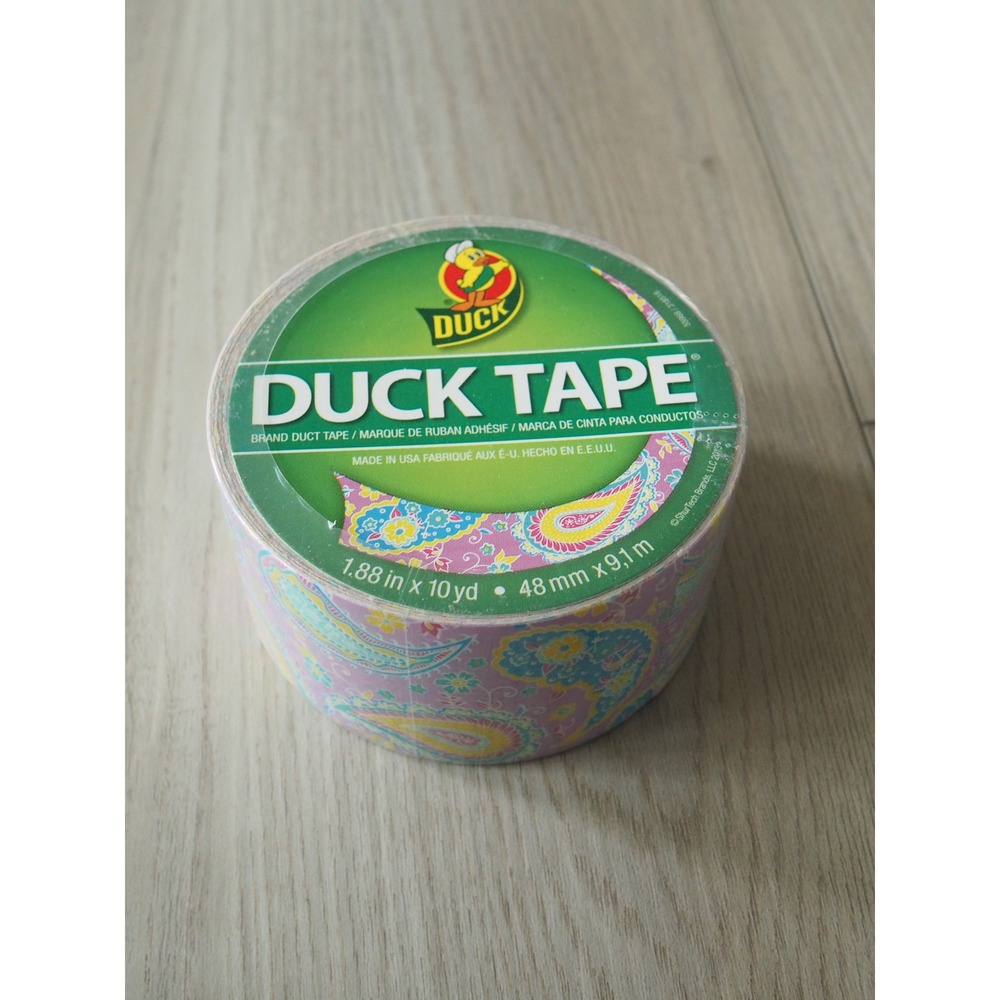 NEW Duck Brand Paisley Pink Multi Patterned Duct Tape Crafting 10yd NEW